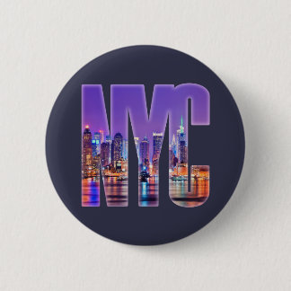 Chapa Redonda De 5 Cm Skyline NYC (luz)