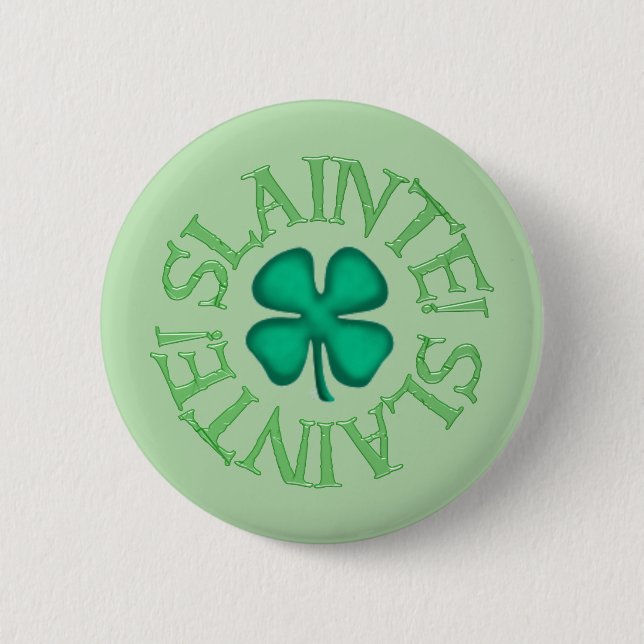 Chapa Redonda De 5 Cm Slainte green button (Anverso)