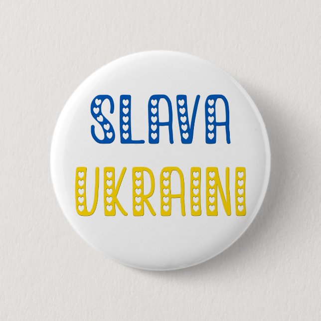 Chapa Redonda De 5 Cm Slava Ukraini (Gloria a Ucrania) (Anverso)