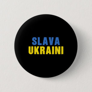 Chapa Redonda De 5 Cm Slava Ukraini. Gloria a Ucrania. Bandera azul y am