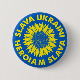 Chapa Redonda De 5 Cm Slava Ukraini Heroiam slava Bandera de girasol de