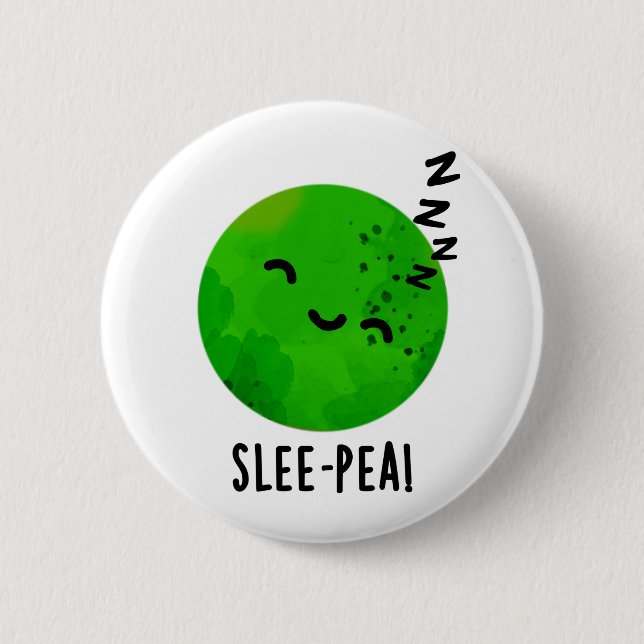 Chapa Redonda De 5 Cm Slee-pea Funny Sleeping Pea (Anverso)