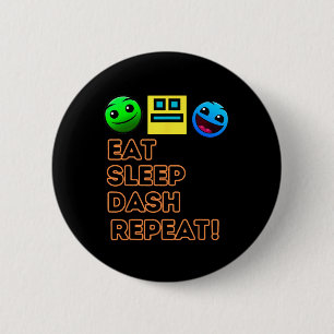 Chapa Redonda De 5 Cm Sleep Dash Repetir videojuego Geometry Video Gamer