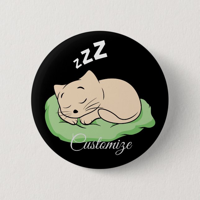 Chapa Redonda De 5 Cm Sleeping Kitty Thunder_Cove (Anverso)