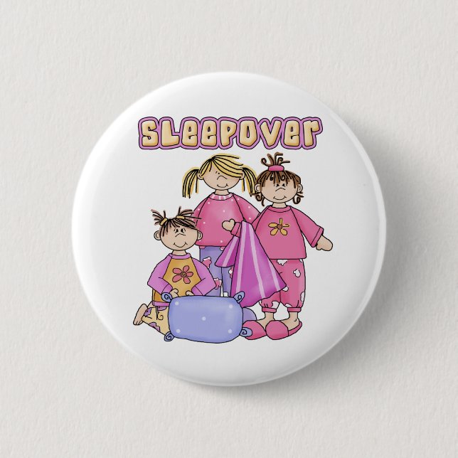 Chapa Redonda De 5 Cm Sleepover de los chicas (Anverso)