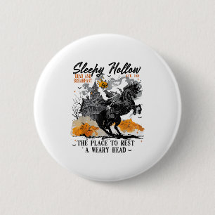 Chapa Redonda De 5 Cm Sleepy Hollow Cabecera de Halloween