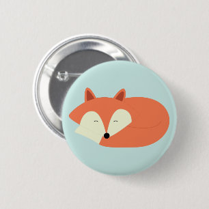 Chapa Redonda De 5 Cm Sleepy Red Fox