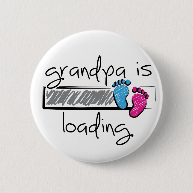 Chapa Redonda De 5 Cm Slogan grandpa is loading. Opa worden. (Anverso)