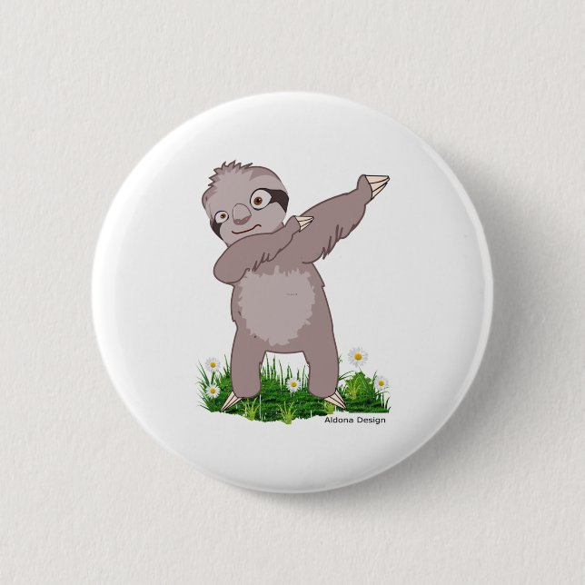 Chapa Redonda De 5 Cm Sloth Dabs (Anverso)