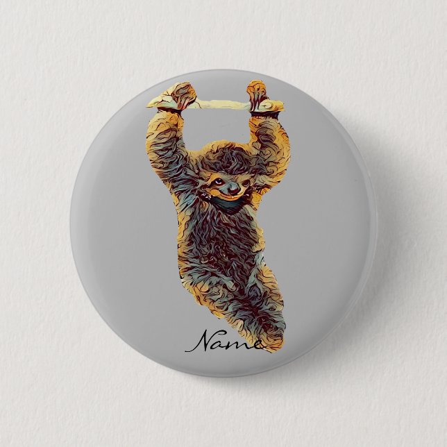 Chapa Redonda De 5 Cm Sloth Hanging Out Thunder_Cove (Anverso)
