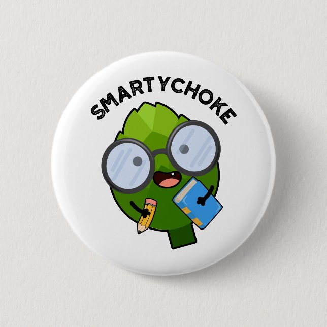 Chapa Redonda De 5 Cm Smartychoke Funny Veggie Artichoke Pun (Anverso)
