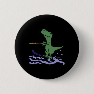 Chapa Redonda De 5 Cm Smileteessports divertido T-rex Dinosaurio esquí a