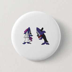 Chapa Redonda De 5 Cm Smiletodaytees Una Novia De Tiburón Graciosa Y Gro