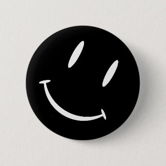 CHAPA REDONDA DE 5 CM SMILIE BLANCO NEGRO