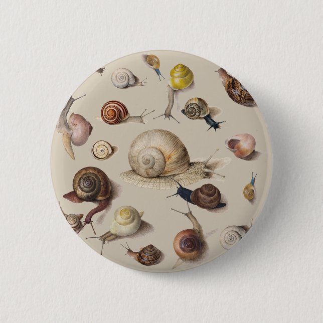Chapa Redonda De 5 Cm Snail Garden Mascota Gastropod Slug Caracoles botá (Anverso)