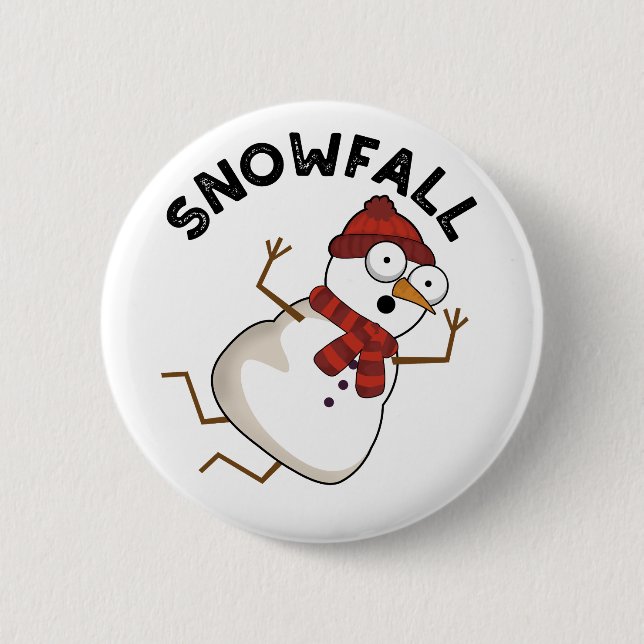 Chapa Redonda De 5 Cm Snfall Funny Snow Pun (Anverso)