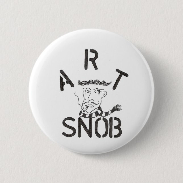 Chapa Redonda De 5 Cm "Snob del arte " (Anverso)