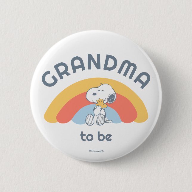 Chapa Redonda De 5 Cm Snoopy Baby Shower Grandma To Be (Anverso)