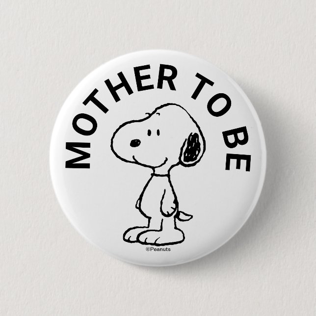 Chapa Redonda De 5 Cm Snoopy Baby Shower Mother To Be (Anverso)