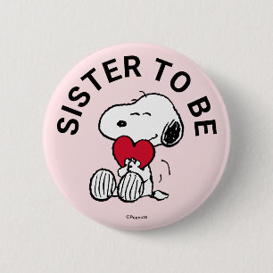 Chapa Redonda De 5 Cm Snoopy Baby Shower Sister To Be