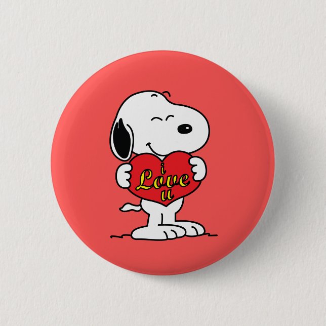 Chapa Redonda De 5 Cm Snoopy Button (Anverso)