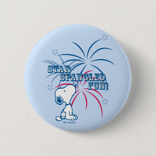 Chapa Redonda De 5 Cm Snoopy Star Spangling Fun
