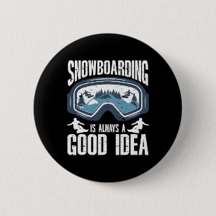 Chapa Redonda De 5 Cm Snowboard Arte Hombres Snowboard Invierno Guay Sno