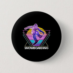 Chapa Redonda De 5 Cm Snowboard Deportes Retro Vaporwave 90s Sn