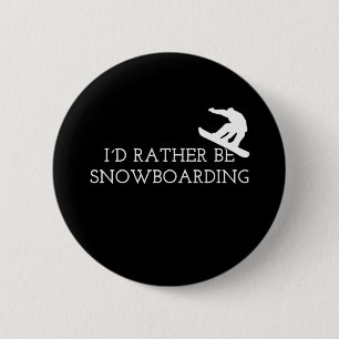 Chapa Redonda De 5 Cm Snowboard - Prefiero estar Snowboard
