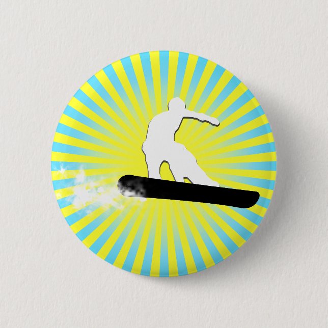 Chapa Redonda De 5 Cm snowboard, rastro de polvo. (Anverso)