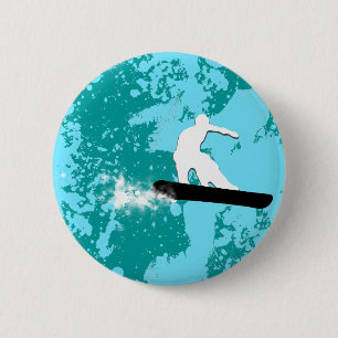 Chapa Redonda De 5 Cm snowboard, rastro de polvo.