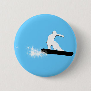 Chapa Redonda De 5 Cm snowboard. rastro del polvo