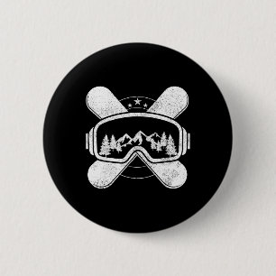 Chapa Redonda De 5 Cm Snowboard - Regalo de Snowboard para deportes de i