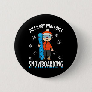 Chapa Redonda De 5 Cm Snowboard Snowboard Niño Que ama a Sno