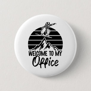 Chapa Redonda De 5 Cm Snowboarder Berge   Regalos de snowboard de apres-