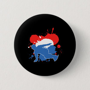 Chapa Redonda De 5 Cm Snowboarder de bandera de los Países Bajos - Snowb