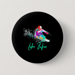 Chapa Redonda De 5 Cm Snowboarding Shirage Vintage Lake Tahoe California