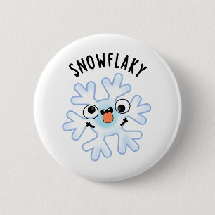 Chapa Redonda De 5 Cm Snowflakakakaky Funny Snow Flake Pun