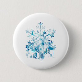 Chapa Redonda De 5 Cm Snowflake, colección de Navidades