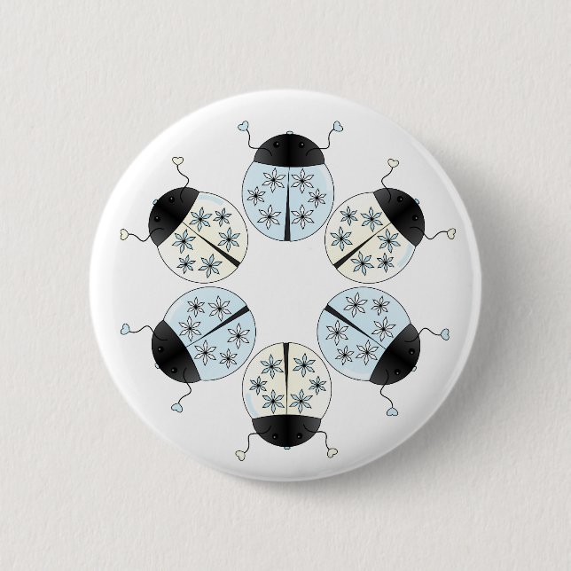 Chapa Redonda De 5 Cm Snowflake Ladybug (Anverso)