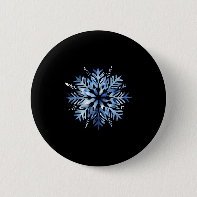 Chapa Redonda De 5 Cm Snowflake Winter Christmas Matching  (Anverso)