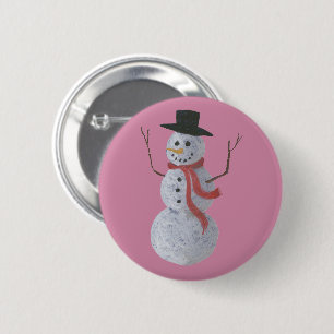 Chapa Redonda De 5 Cm Snowman
