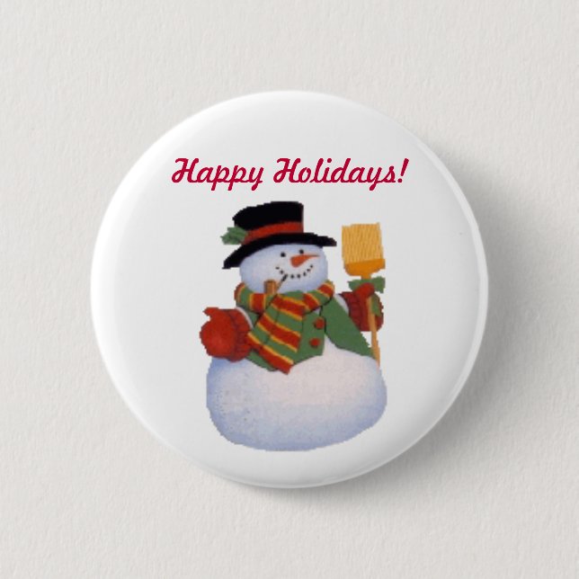 Chapa Redonda De 5 Cm Snowman (Anverso)