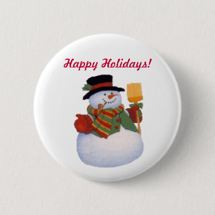 Chapa Redonda De 5 Cm Snowman