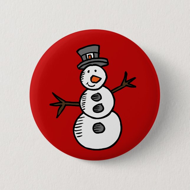 Chapa Redonda De 5 Cm Snowman (Anverso)