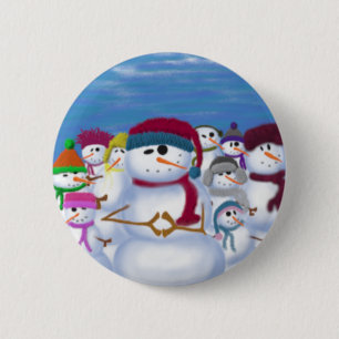 Chapa Redonda De 5 Cm Snowmen lindo y caprichoso