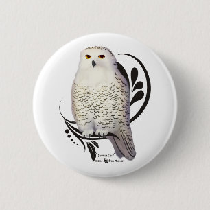 Chapa Redonda De 5 Cm Snowy Owl