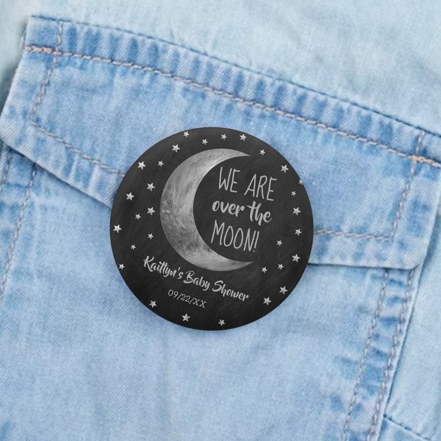 Chapa Redonda De 5 Cm Sobre la luna | BABY SHOWER (Subido por el creador)
