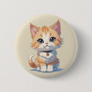 Chapa Redonda De 5 Cm Sobrecarga de atención Kawaii Kitty