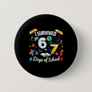 Chapa Redonda De 5 Cm Sobreviví 67 Días De Maestros De Escuela Estudiant
